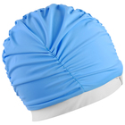 Шапочка для плавания объёмная двухцветная, лайкра, голубой/белый - Фото 2