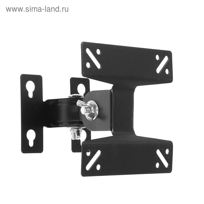 УЦЕНКА Кронштейн LuazON, для ТВ, наклонный, поворотный, 14-27", до 20 кг, чёрный - Фото 1