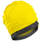 Шапочка для плавания объёмная двухцветная, лайкра, жёлтый/тёмно-серый - Фото 1