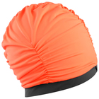 Шапочка для плавания объёмная двухцветная, лайкра, оранжевый неон/тёмно-серый - Фото 2
