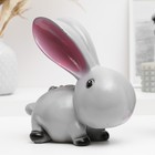 Копилка для денег «Зайка с цветами», гипс, серая, 20×20×10 см - Фото 2