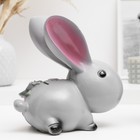 Копилка для денег «Зайка с цветами», гипс, серая, 20×20×10 см - Фото 4