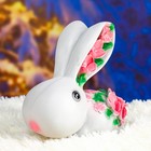 Фигура "Зайка с цветами" серая 20х20х10см - Фото 1