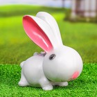 Фигура "Зайка с цветами" серая 20х20х10см - Фото 6