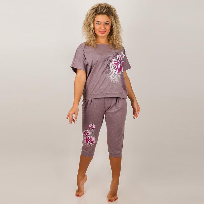 Комплект женский (футболка, бриджи), цвет МИКС, размер 46 - Фото 1