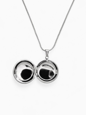 Кулон на цепочке для фото «Эдель», круг, цвет серебро, 45 см