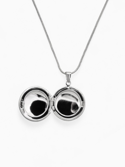 Кулон на цепочке для фото «Эдель», круг, цвет серебро, 45 см