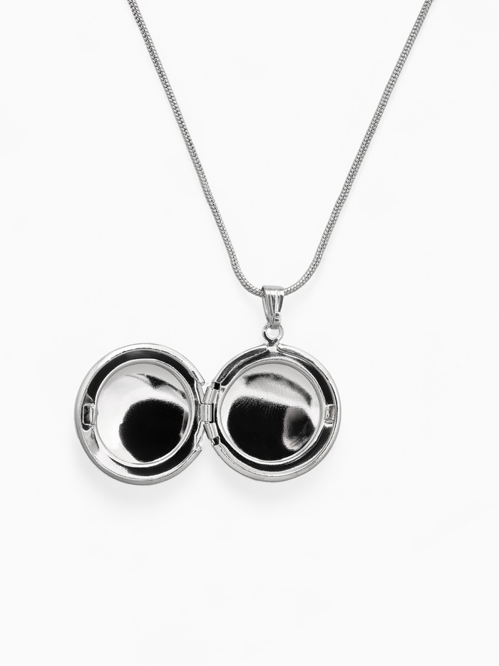 Кулон на цепочке для фото «Эдель», круг, цвет серебро, 45 см - Фото 1