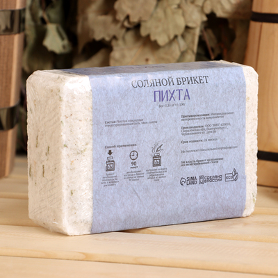 Соляной брикет «Пихта» с алтайскими травами, 1.35 кг «Добропаровъ»