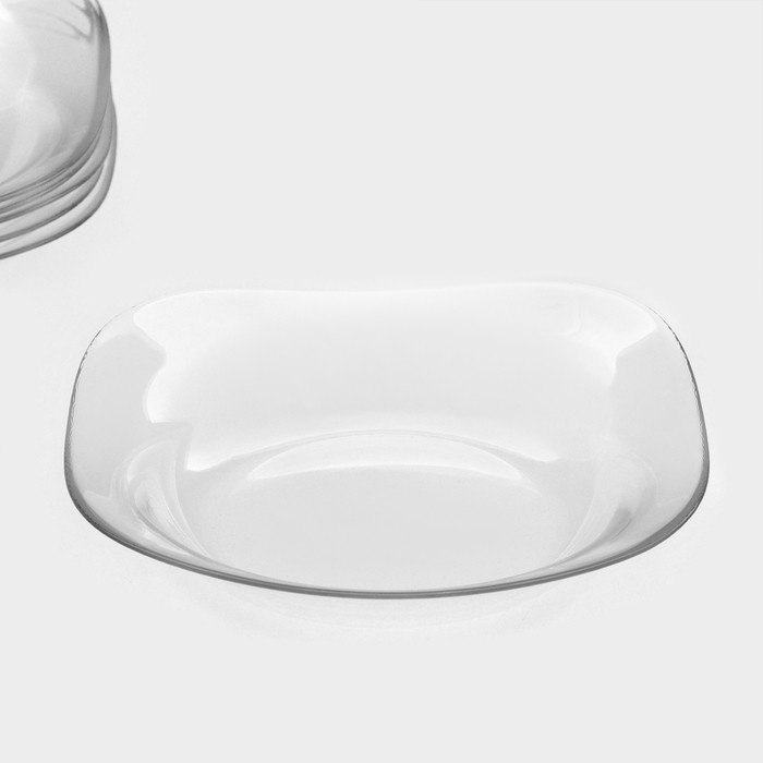 Набор тарелок стеклянный Invitation, 21,5 см, 6 шт, цвет прозрачный - фото 1908554673