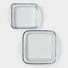 Набор форм для запекания Paşabahçe Borcam, 2 предмета: 1.95 л, 1.04 л, жаропрочное стекло, прозрачный - Фото 8