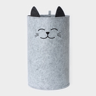 Корзина для хранения Funny «Котик», серая - Фото 1