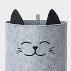 Корзина для хранения Funny «Котик», серая - Фото 3