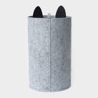 Корзина для хранения Funny «Котик», серая - Фото 5