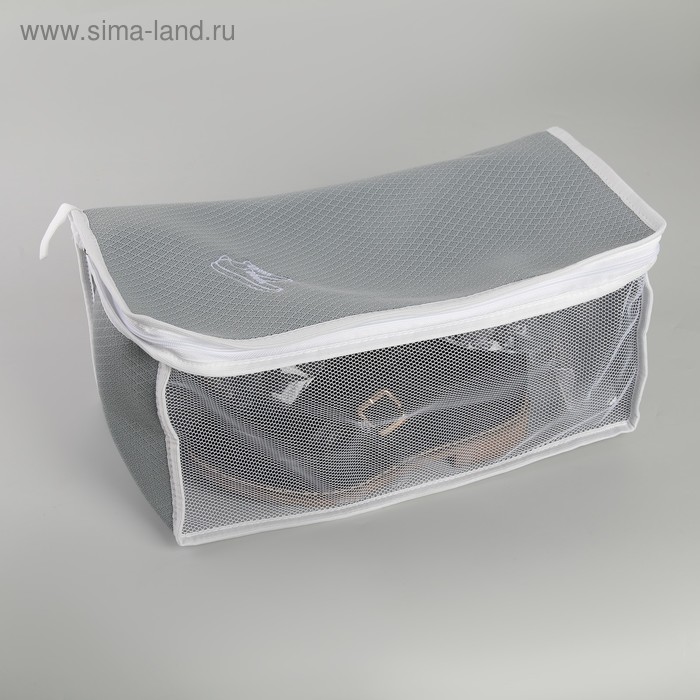 Мешок для стирки обуви Air-mesh, 37×18×17 см, цвет серый - Фото 1