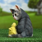 Фигура "Котенок с уточкой" серый, 19х17см - Фото 2