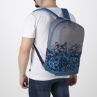 Рюкзак молодёжный, отдел на молнии, цвет серый/голубой - Фото 2