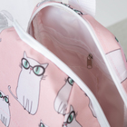 Рюкзак на молнии, цвет белый/розовый - Фото 4