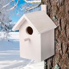 Скворечник, 26,5 × 18,5 × 19 см, белый - Фото 1