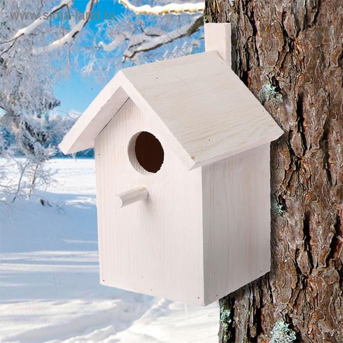 Скворечник, 26,5 × 18,5 × 19 см, белый - Фото 1