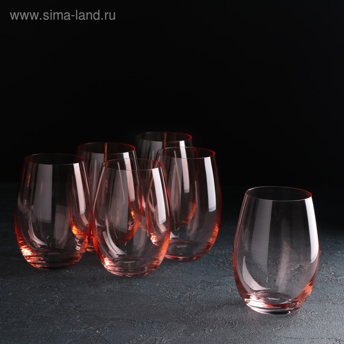 Набор стаканов для воды 560 мл "Mergus.Полло", цвет розовый, 6 шт - Фото 1