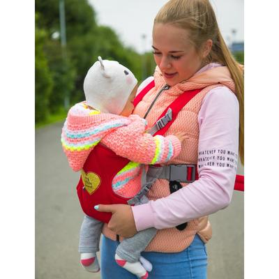 Переноска для малыша, эргорюкзак, слинг «Моё сердечко», от 3 до 10 кг, красная, Крошка Я
