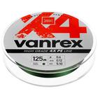 Шнур плетёный Lucky John Vanrex х4 BRAID Moss Green, диаметр 0.12 мм, тест 5.1 кг,125 м - фото 300753190