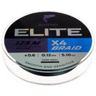 Шнур плетёный Salmo Elite х4 BRAID Dark Gray, диаметр 0.12 мм, тест 5.1 кг, 125 м - фото 11723690