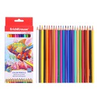 Карандаши 24 цвета ErichKrause, дерево, шестигранные, 3.0 мм грифель, картонная упаковка, европодвес - фото 21057370