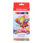 Карандаши 24 цвета ErichKrause, дерево, шестигранные, 3.0 мм грифель, картонная упаковка, европодвес - фото 21057371