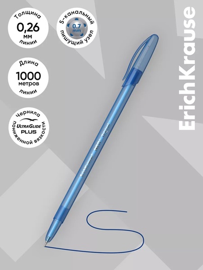 Ручка шариковая ErichKrause Neo Original, узел 0.7 мм, синяя, на масляной основе