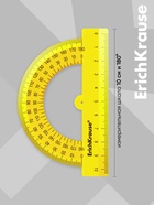 Набор геометрический малый ErichKrause. Neon (угольник, линейка 15 см, транспортир), жёлтый - Фото 4