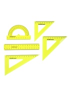 Набор геометрический малый ErichKrause Neon (угольник- 3 штуки, линейка - 15 см, транспортир), жёлтый 4939682