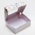 Кондитерская упаковка, коробка с ламинацией «Flowers», 10 х 8 х 3.5 см - Фото 2