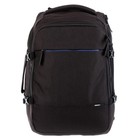 Рюкзак молодёжный, 45 х 32 х 21 см, Grizzly 019, эргономичная спинка, чёрный/синий RQ-019-12 - Фото 3