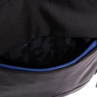 Рюкзак молодёжный, 45 х 32 х 21 см, Grizzly 019, эргономичная спинка, чёрный/синий RQ-019-12 - Фото 4
