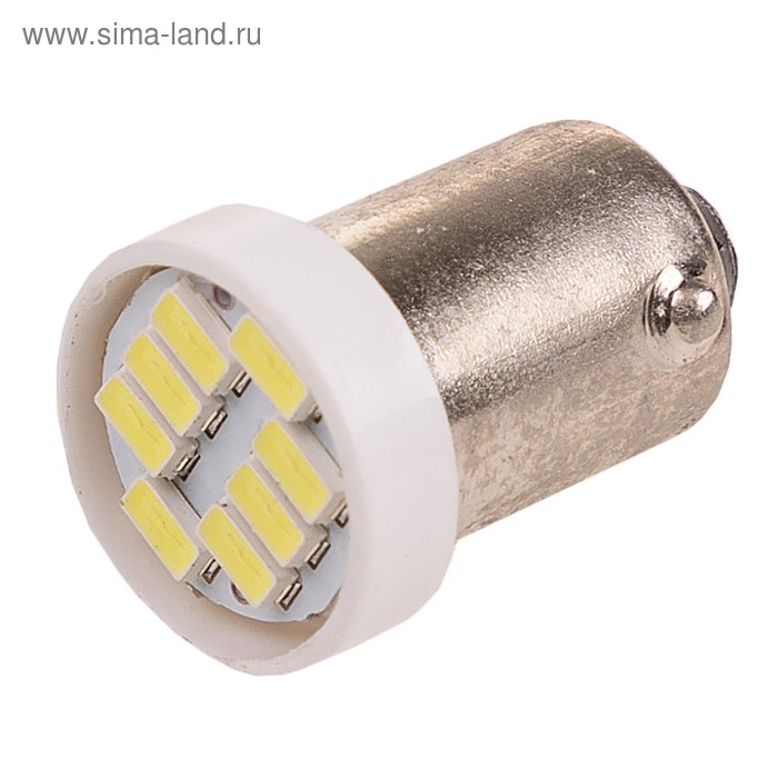 Лампа светодиодная Skyway T9 (T4W), 12 В, 8 SMD, белая, набор 2 шт, S08201363 - Фото 1