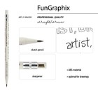 Карандаш механический цанговый 2.0 мм Fungraphix Artist, НВ, шестигранный, пластиковый корпус, с точилкой - Фото 4