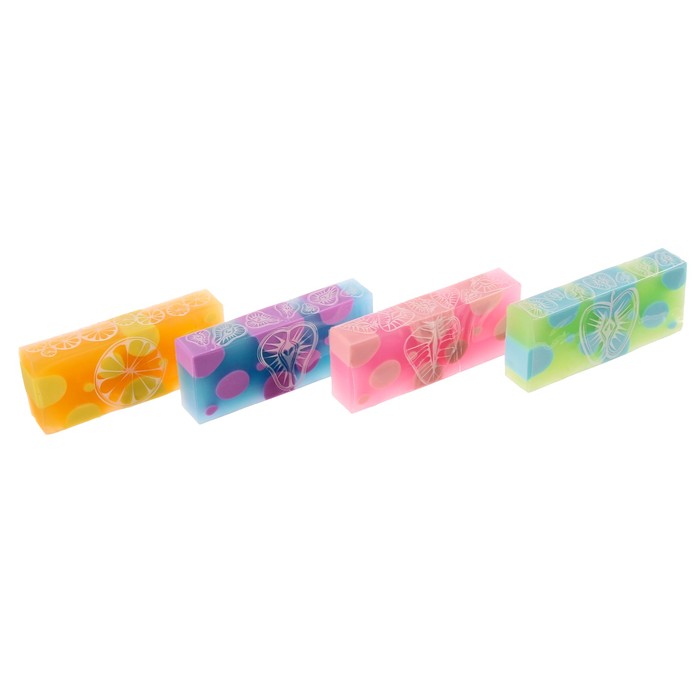 Ластик HappyGraphix Fresh, прямоугольный, мягкий, МИКС