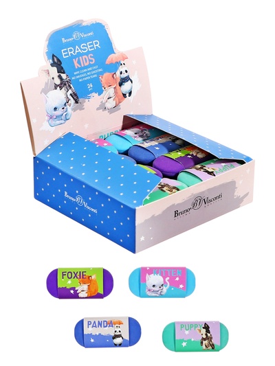 Ластик HappyGraphix Kids, овальный, мягкий, МИКС