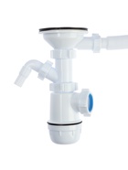 Сифон для мойки "АНИ Пласт" Грот A1045S, 3 1/2"х40 мм, перелив, отвод стиральной машины - фото 24098096