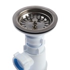 Сифон для мойки "АНИ Пласт" Грот A0150, 3 1/2"х40 мм, с нержавеющей решеткой d=115 мм 4941200