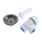 Сифон для мойки "АНИ Пласт" Грот A0150, 3 1/2"х40 мм, с нержавеющей решеткой d=115 мм 4941200