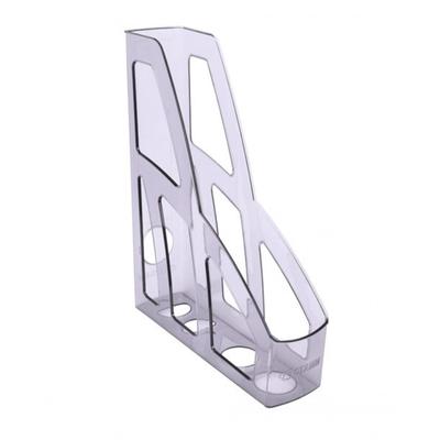 Лоток для бумаг вертикальный "Лидер", тонированный, серый