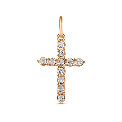 Подвеска «Крестик» позолота, цвет белый