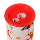 Точилка 2 отверстия с контейнером Happysharp, цилиндр с термопереноской, микс 4939536 - фото 16361116