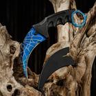 Нож-керамбит "Коготь орла" 20см, клинок 90мм/2,2мм, синяя паутина - фото 11884320