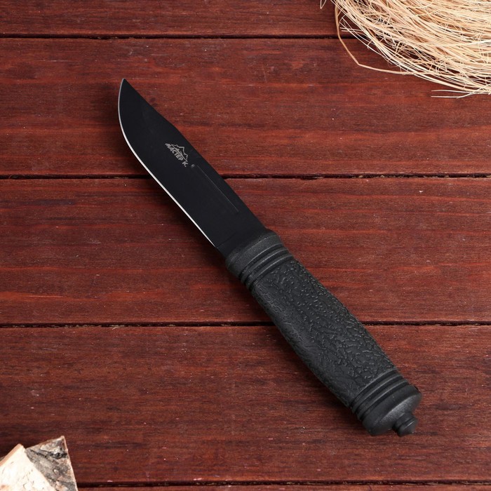 Нож тактический "Альфа" 22,8см, клинок 108мм/2,9мм, со стеклобоем, черный - фото 1905647647