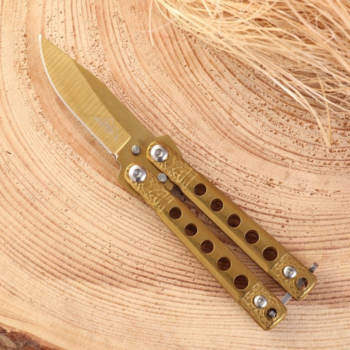 Нож-бабочка «Киллер», 11 см, клинок 48 мм/1 мм, золотистый - Фото 1