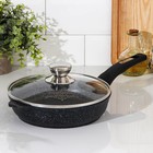 Сковорода «Гранит Star», d=22 см, стеклянная крышка, антипригарное покрытие, тёмно-синий - Фото 1